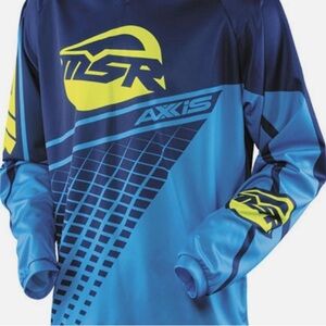 MSR AXXIS JERSEY NAVY CYAN BLUE SIZE YOUTH LARGE dirt bike racing gear